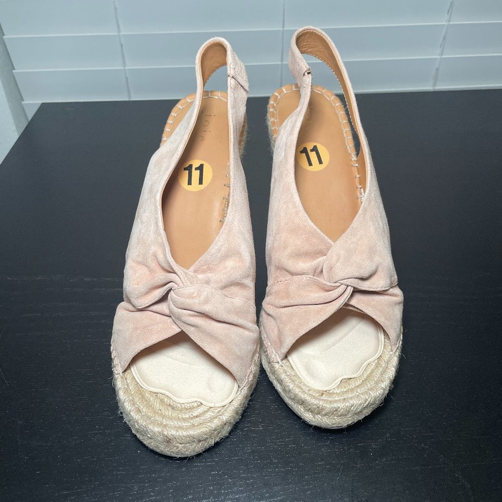 Shoes (Joie Kaili Jute Suede Knot Espadrille Wedge Platform Sandals Blush Pink)